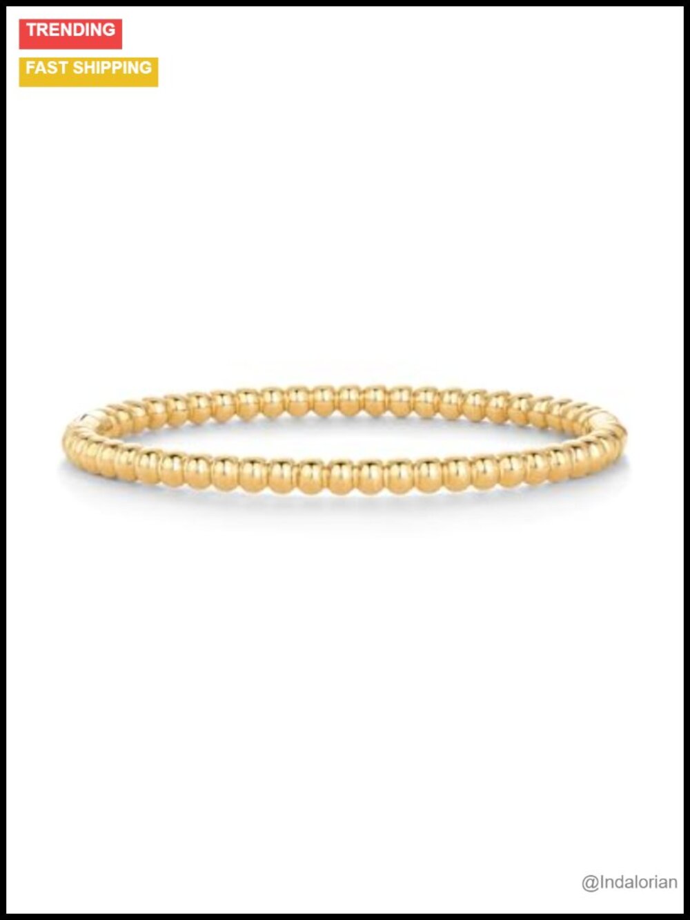 14K Gold Plated Bangle Stack Waterproof Stainless Steel Bracelet